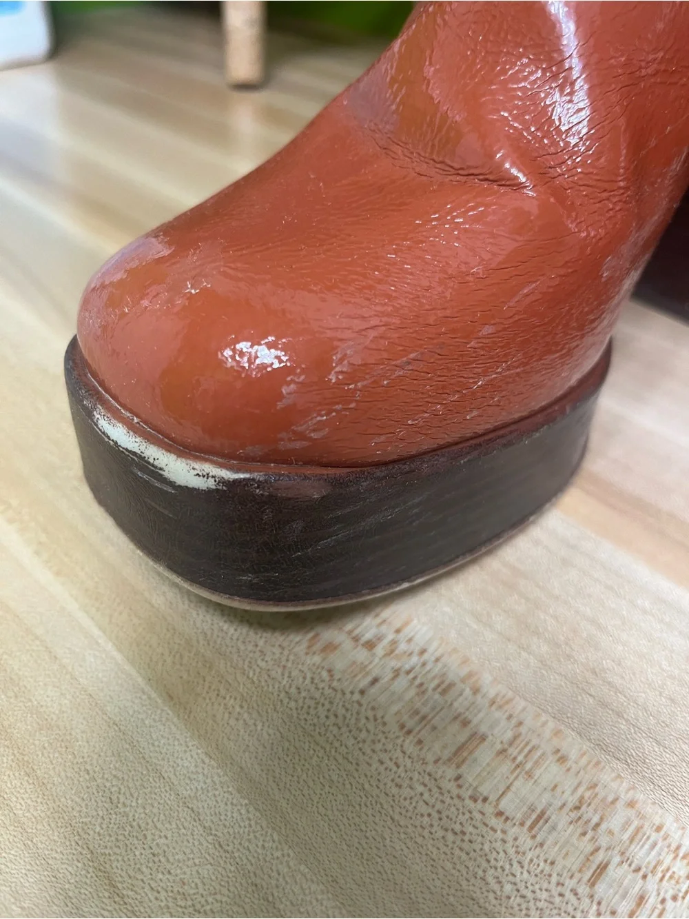 Circus by Sam Edelman Rust Patent Platform Chelsea Boots